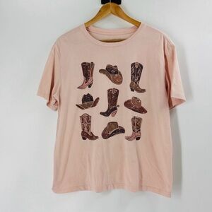 State of Mine Western Cotton graphic cowboy hats & boots short sleeve tee shirt